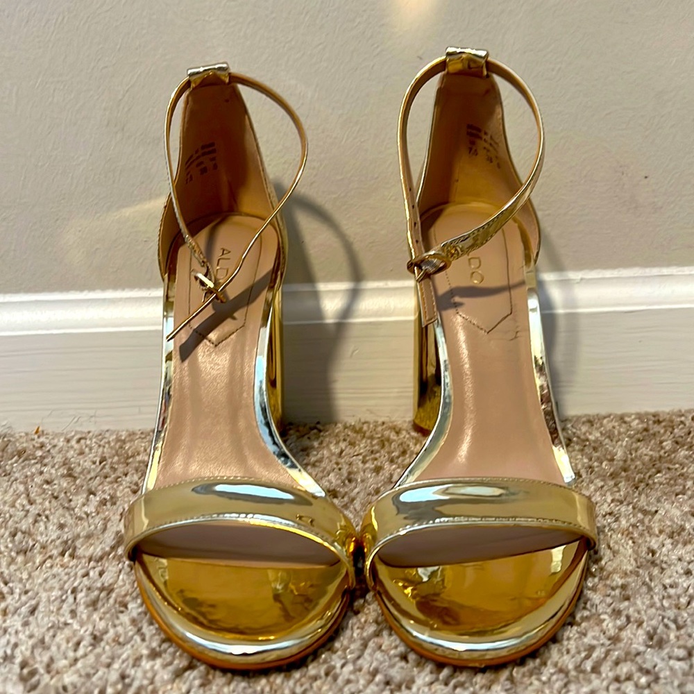 Aldo Gold Block Heel
